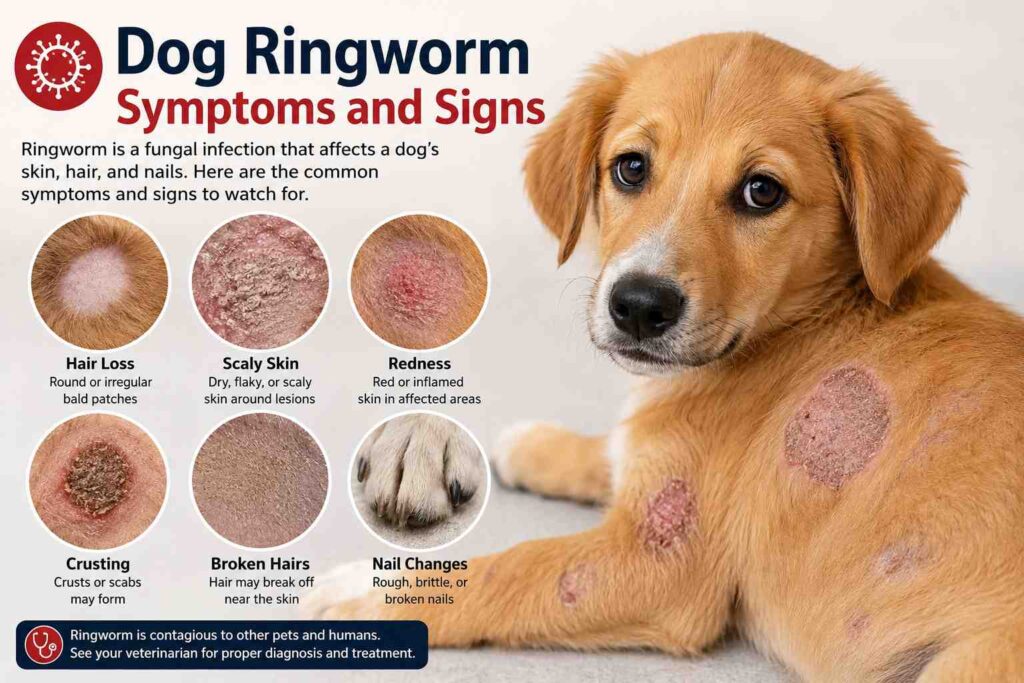Dog Ringworm Symptoms and Signs